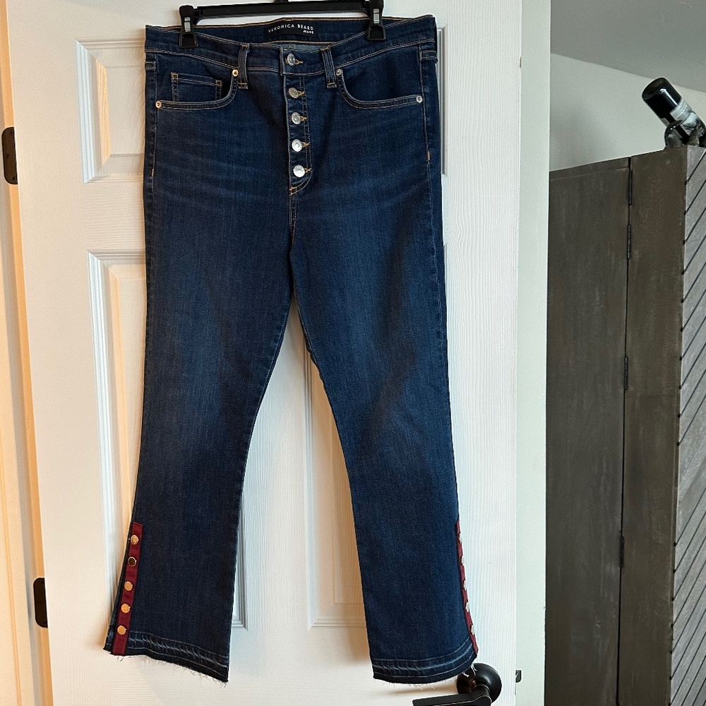 Veronica Beard Button Hem Baby Boot Jeans Size 32 - Picture 6 of 10